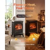 image:imageSilonn 22 Electric Fireplace Heater with 3D Flame Effect 5100 BTU1500 WSolid Black