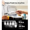 image:imageSilonn Ice Maker Countertop 10 Ice Cubes in 5 Mins 33 lbs24H 2 Bullet Ice Sizes SelfCleaning Ice Maker with Scoop Portable Compact Ice Machine for Home Kitchen PartyBlackAPP