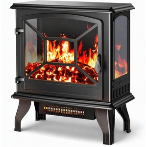 image:imageSilonn 22 Electric Fireplace Heater with 3D Flame Effect 5100 BTU1500 WBlack