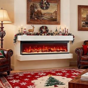 image:imageSilonn 22 Electric Fireplace Heater with 3D Flame Effect 5100 BTU1500 WBlack Pro