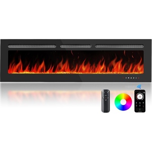 image:imageSilonn 22 Electric Fireplace Heater with 3D Flame Effect 5100 BTU1500 WGloss Black