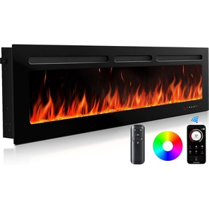 image:imageSilonn 22 Electric Fireplace Heater with 3D Flame Effect 5100 BTU1500 WJet Black