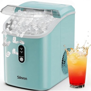 image:imageSilonn Ice Maker Countertop 10 Ice Cubes in 5 Mins 33 lbs24H 2 Bullet Ice Sizes SelfCleaning Ice Maker with Scoop Portable Compact Ice Machine for Home Kitchen PartyMint
