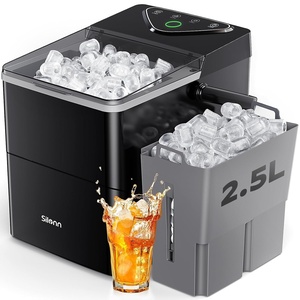 image:imageSilonn Ice Maker Countertop 10 Ice Cubes in 5 Mins 33 lbs24H 2 Bullet Ice Sizes SelfCleaning Ice Maker with Scoop Portable Compact Ice Machine for Home Kitchen PartyBlack with Expandable Ice Basket