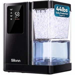 image:imageSilonn Ice Maker Countertop 10 Ice Cubes in 5 Mins 33 lbs24H 2 Bullet Ice Sizes SelfCleaning Ice Maker with Scoop Portable Compact Ice Machine for Home Kitchen PartyPure Black