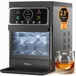 image:imageSilonn Ice Maker Countertop 10 Ice Cubes in 5 Mins 33 lbs24H 2 Bullet Ice Sizes SelfCleaning Ice Maker with Scoop Portable Compact Ice Machine for Home Kitchen PartySolid Black