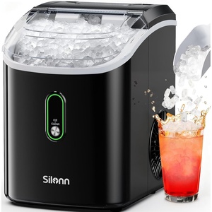 image:imageSilonn Ice Maker Countertop 10 Ice Cubes in 5 Mins 33 lbs24H 2 Bullet Ice Sizes SelfCleaning Ice Maker with Scoop Portable Compact Ice Machine for Home Kitchen PartyBlack  Large